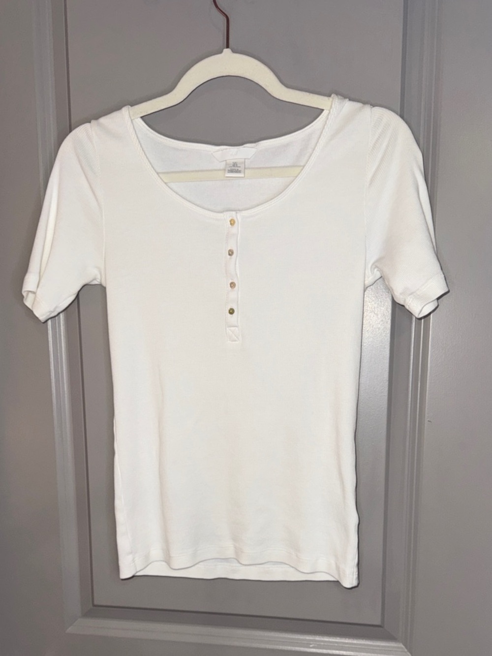 H&M Casual Ribbed, Scoop Neck Henley